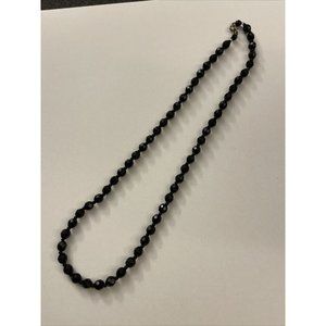 Vintage Black Jet Beaded Necklace H17